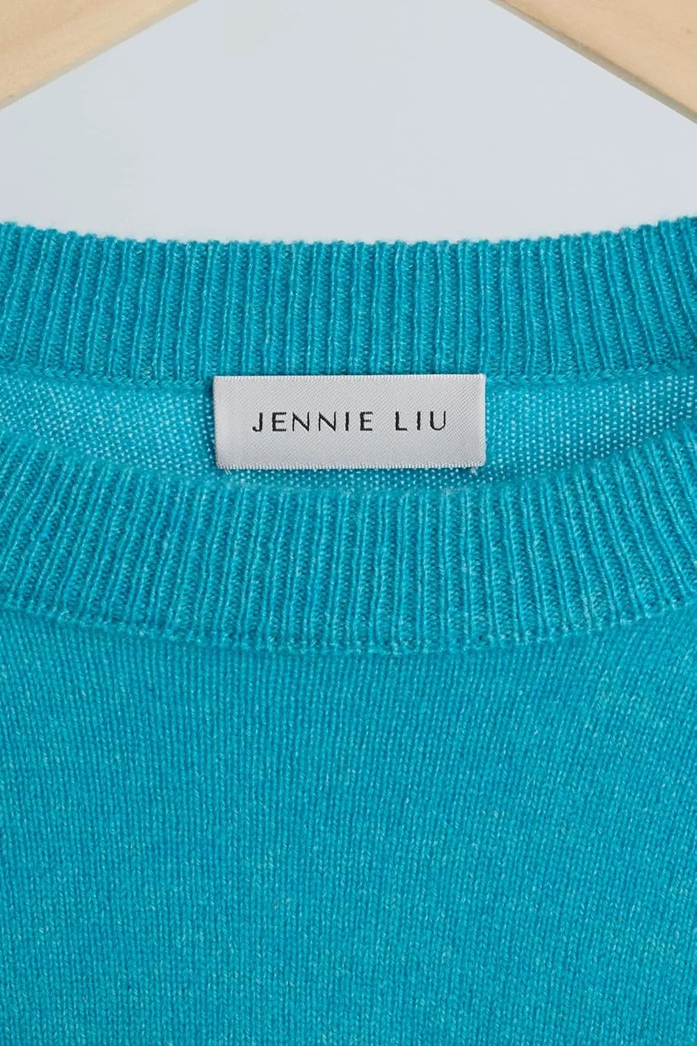 JENNIE LIU Women's 100% Pure Cashmere Long Sleeve Crew Neck Sweater
