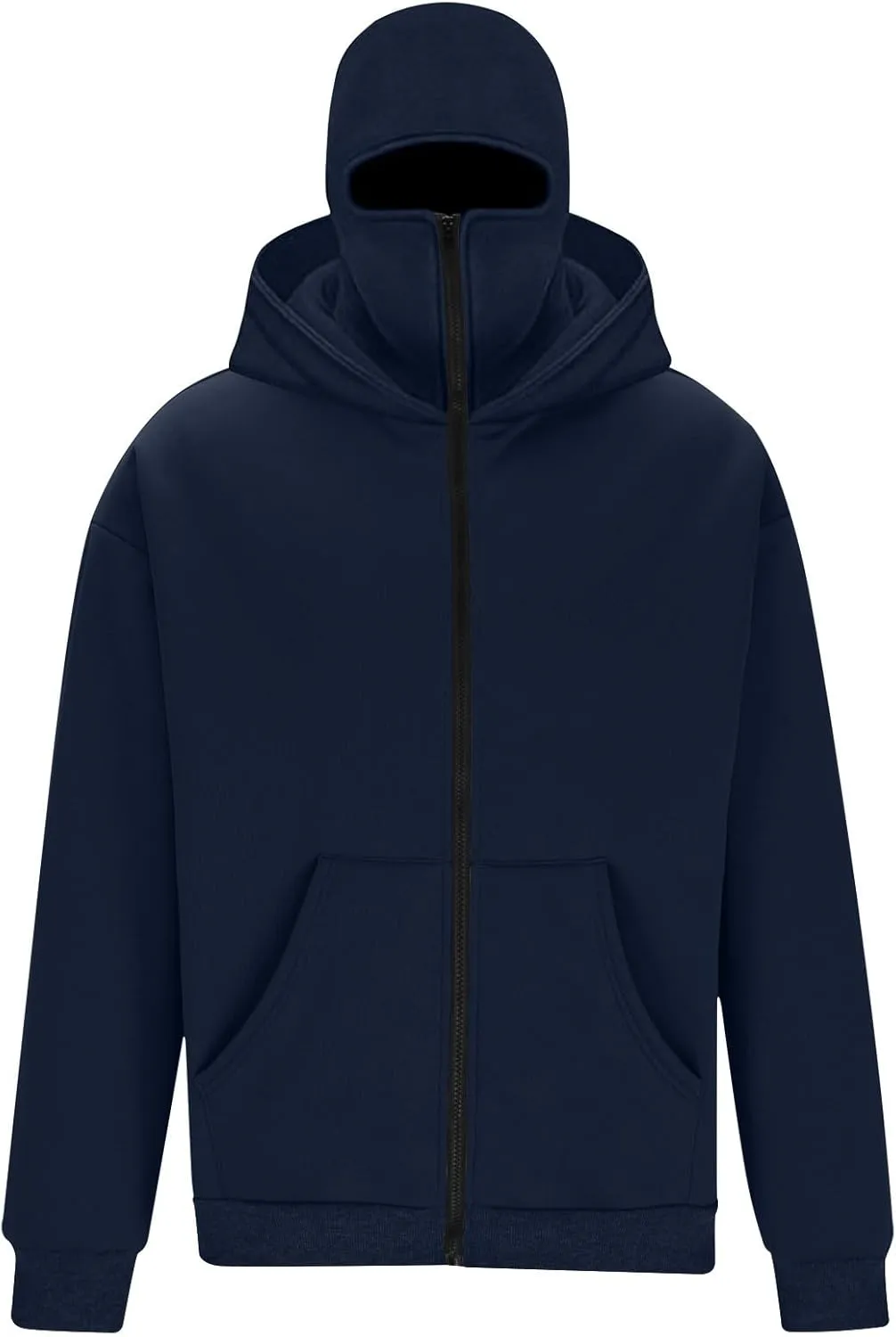 JIEMUXIU Zip Up Hoodie Men Casual Fashion Atnletic Pullover Sportwear Lightweight Cargo Hooded Sweatshirts with Face Mask
