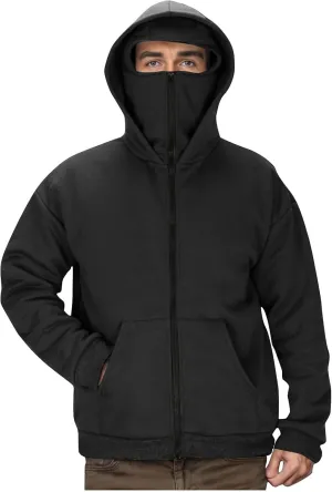JIEMUXIU Zip Up Hoodie Men Casual Fashion Atnletic Pullover Sportwear Lightweight Cargo Hooded Sweatshirts with Face Mask