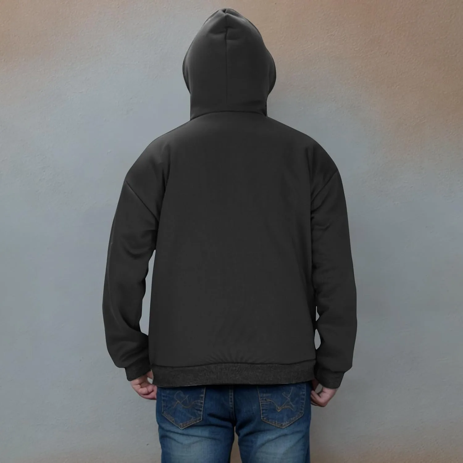 JIEMUXIU Zip Up Hoodie Men Casual Fashion Atnletic Pullover Sportwear Lightweight Cargo Hooded Sweatshirts with Face Mask