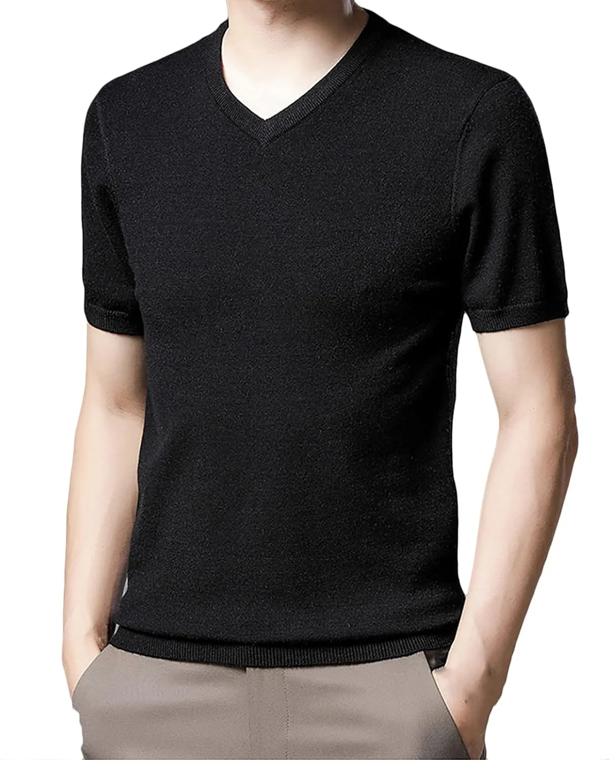 Joe Wenko Men's Short-Sleeve V-Neck Sweater