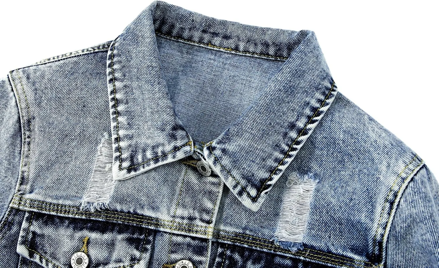 Kedera Womens Denim Jackets Distressed Ripped Long Sleeve Jean Jacket Coats