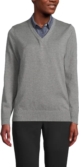Lands' End Men's Cotton Modal V-Neck Sweater