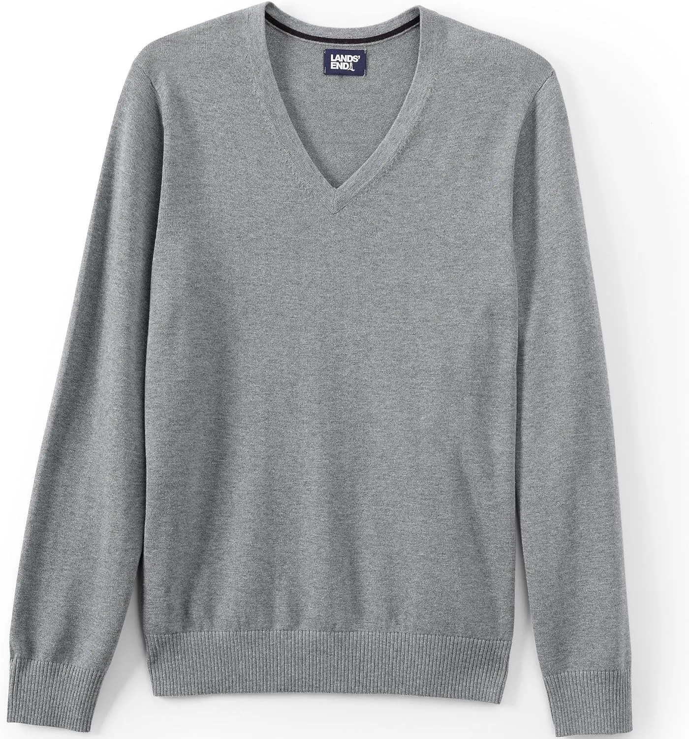 Lands' End Men's Cotton Modal V-Neck Sweater