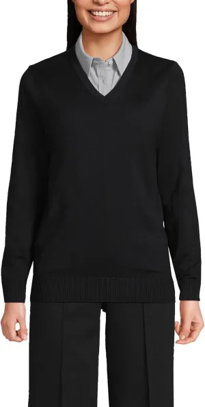 Lands' End Men's Cotton Modal V-Neck Sweater
