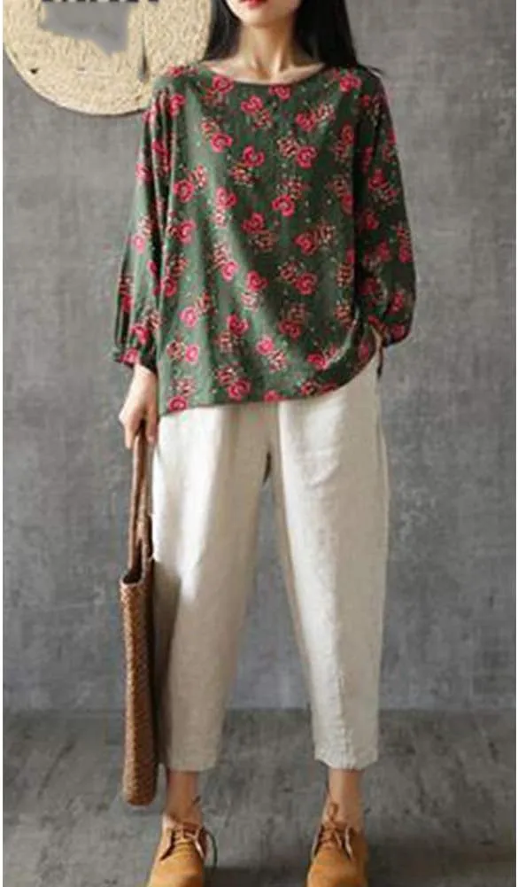 LaovanIn Women's Linen Cropped Pants Tapered Ankle Capris Trousers Elastic Waist