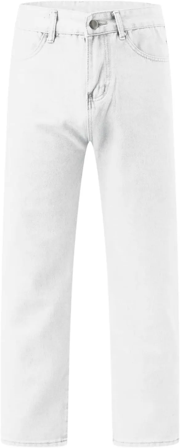 Leg Men's Pants Plus-Size Street Pants with Pocket Fashion Jeans Nine Points Pants Comfort Flex Waist Jean Men