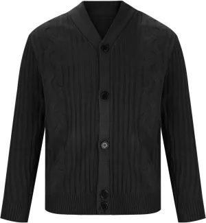 Lightweight Cardigan for Men Button Down Knit Sweater Winter Cable Sweater Casual Open Front Sweater