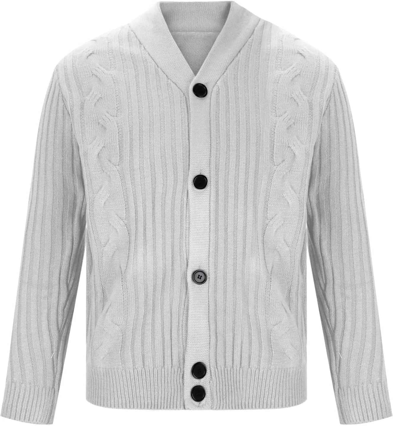 Lightweight Cardigan for Men Button Down Knit Sweater Winter Cable Sweater Casual Open Front Sweater