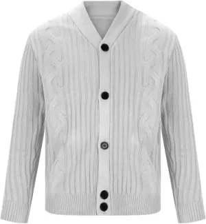 Lightweight Cardigan for Men Button Down Knit Sweater Winter Cable Sweater Casual Open Front Sweater