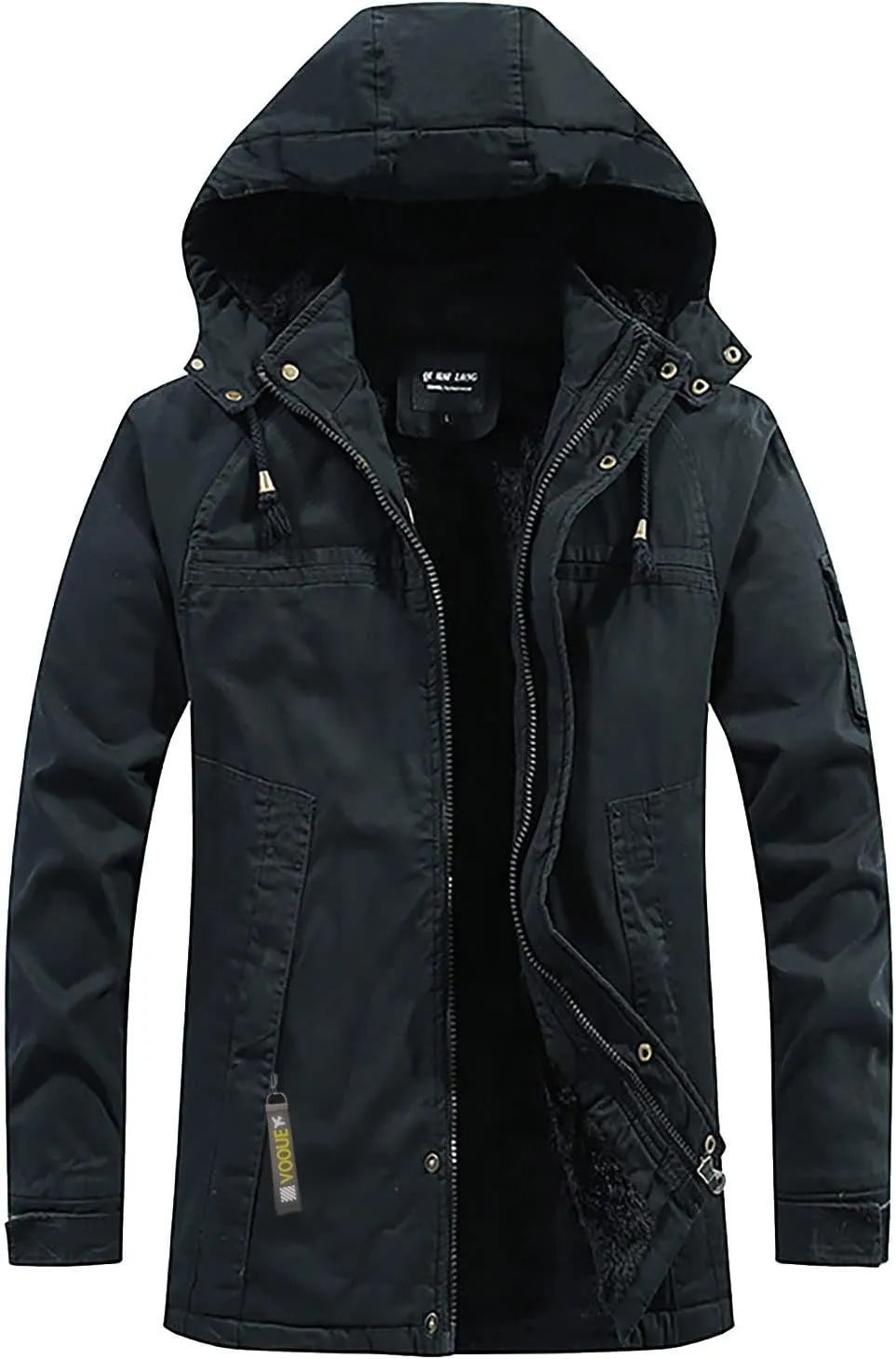 Lightweight Jacket for Mens Sports Jacket for Mens Winter Hooded Windproof Solid Long Sleeve Soft Coat Shell Jacket