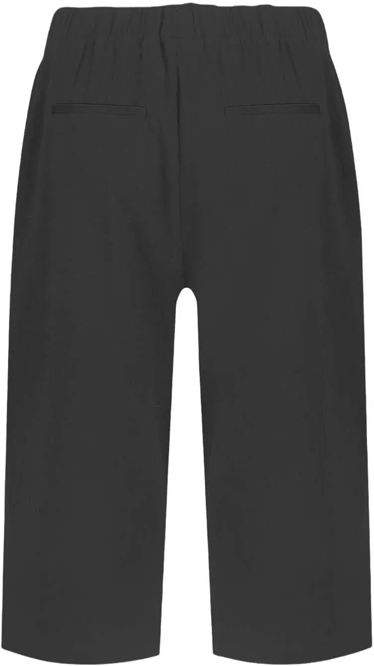 Linen Bermuda Shorts for Women Knee Length Lightweight Casual Capris Pants Ladies Summer Outfits with Pockets