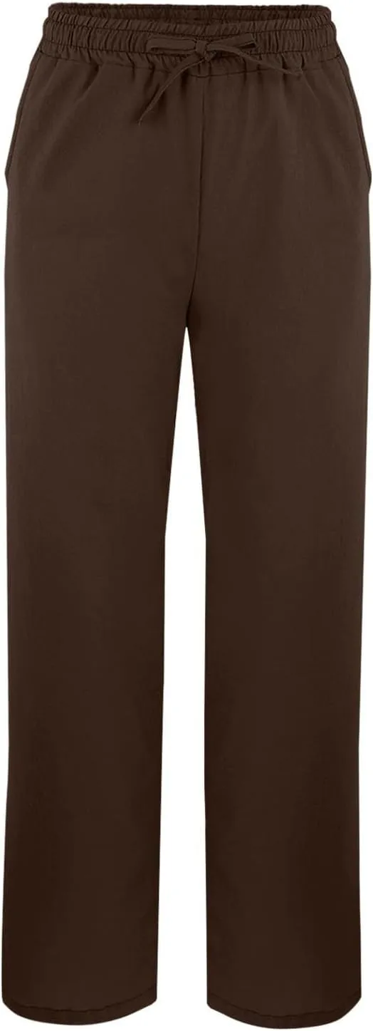 Linen Capri Pants for Women 2025 Summer Casual Slit Hem Trousers Loose Fit Plus Size Pant Drawstring with Pockets