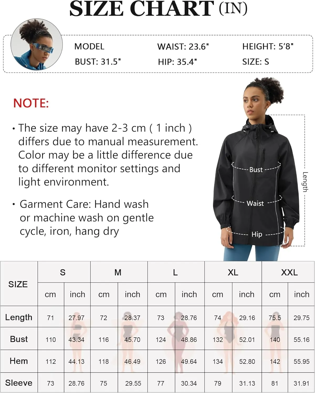 LOMON Lightweight Active Rain Jacket Hooded Water Resistant Raincoat Windbreaker Casual Jacket
