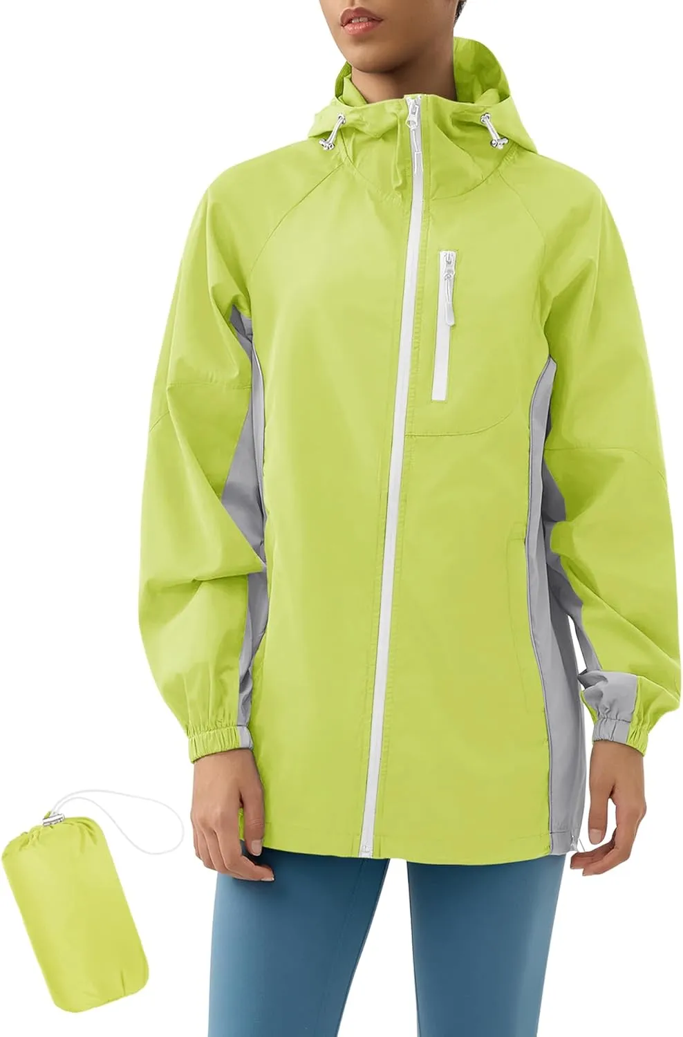 LOMON Lightweight Active Rain Jacket Hooded Water Resistant Raincoat Windbreaker Casual Jacket