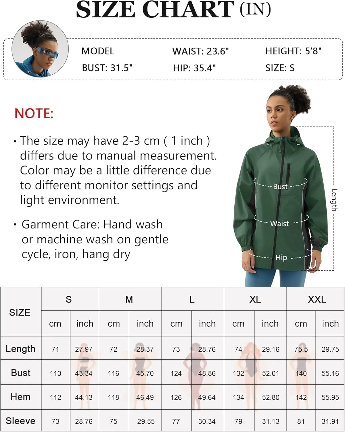 LOMON Lightweight Active Rain Jacket Hooded Water Resistant Raincoat Windbreaker Casual Jacket