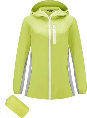 LOMON Lightweight Active Rain Jacket Hooded Water Resistant Raincoat Windbreaker Casual Jacket