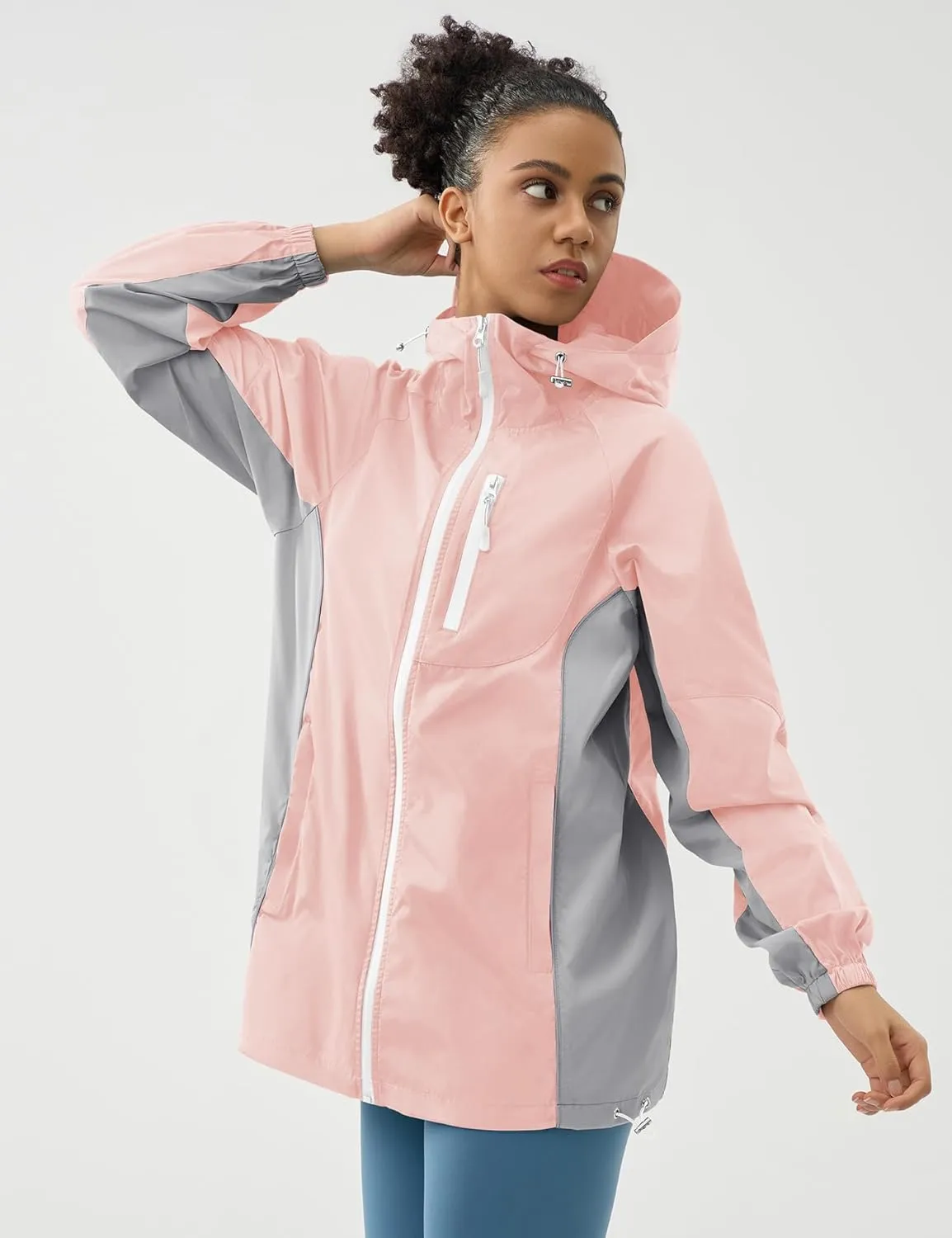 LOMON Lightweight Active Rain Jacket Hooded Water Resistant Raincoat Windbreaker Casual Jacket