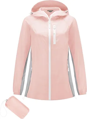 LOMON Lightweight Active Rain Jacket Hooded Water Resistant Raincoat Windbreaker Casual Jacket