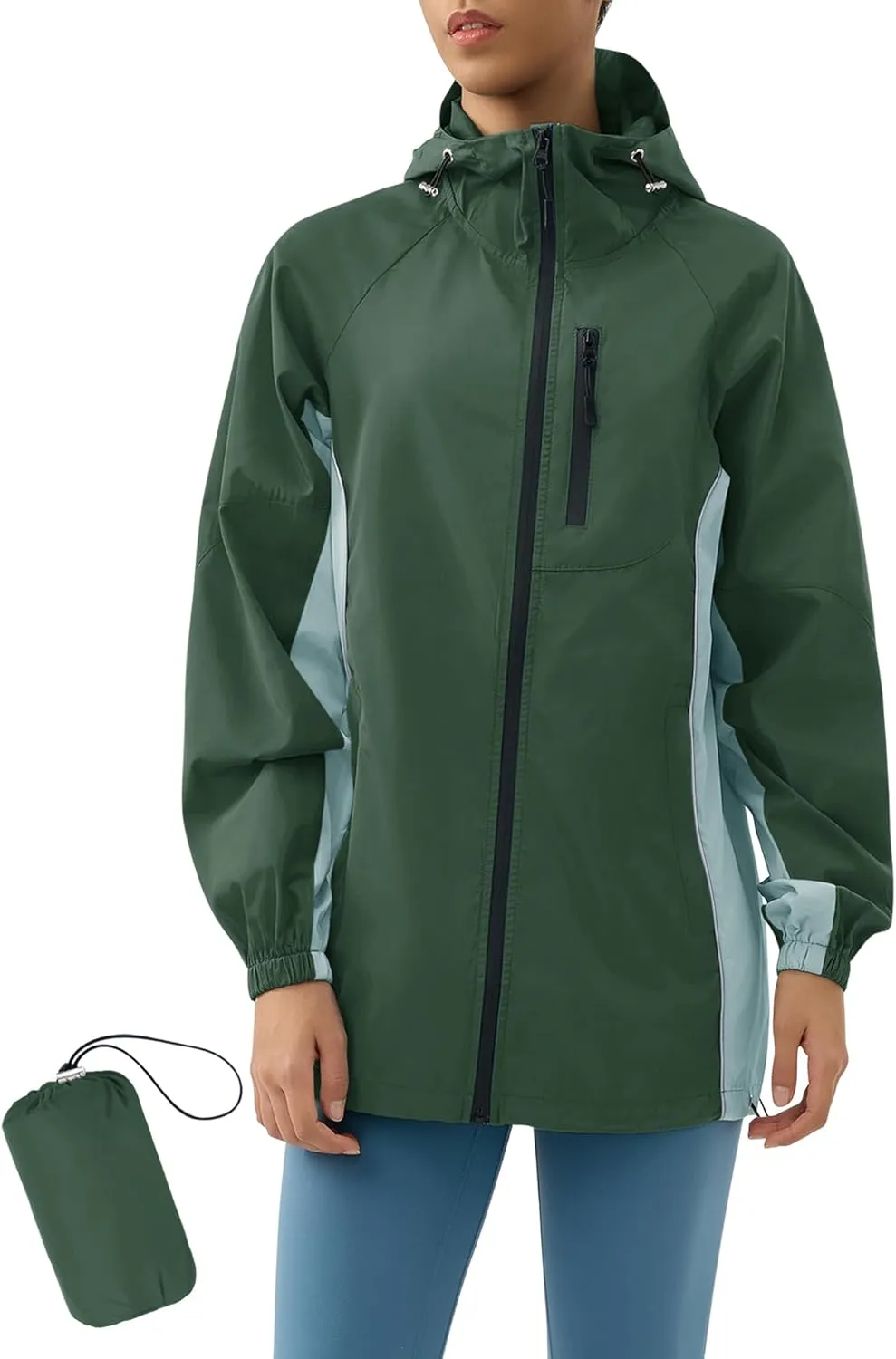 LOMON Lightweight Active Rain Jacket Hooded Water Resistant Raincoat Windbreaker Casual Jacket
