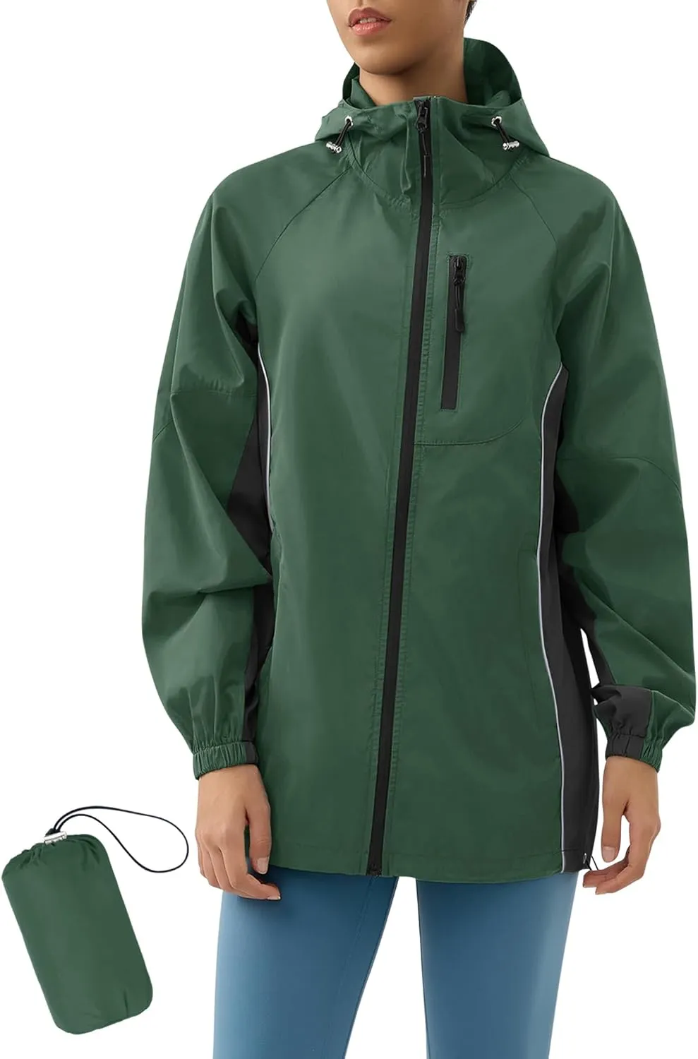 LOMON Lightweight Active Rain Jacket Hooded Water Resistant Raincoat Windbreaker Casual Jacket