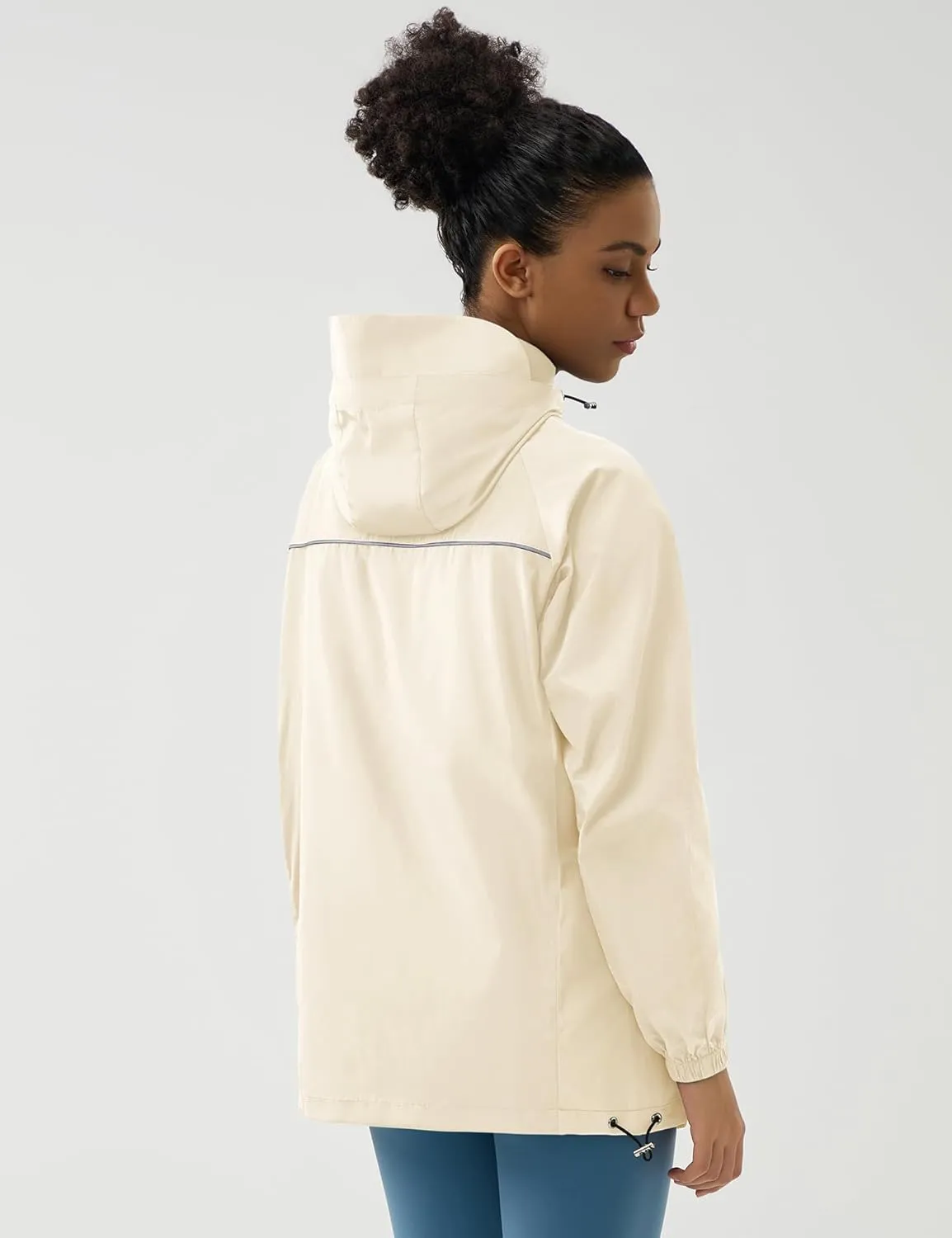 LOMON Lightweight Active Rain Jacket Hooded Water Resistant Raincoat Windbreaker Casual Jacket