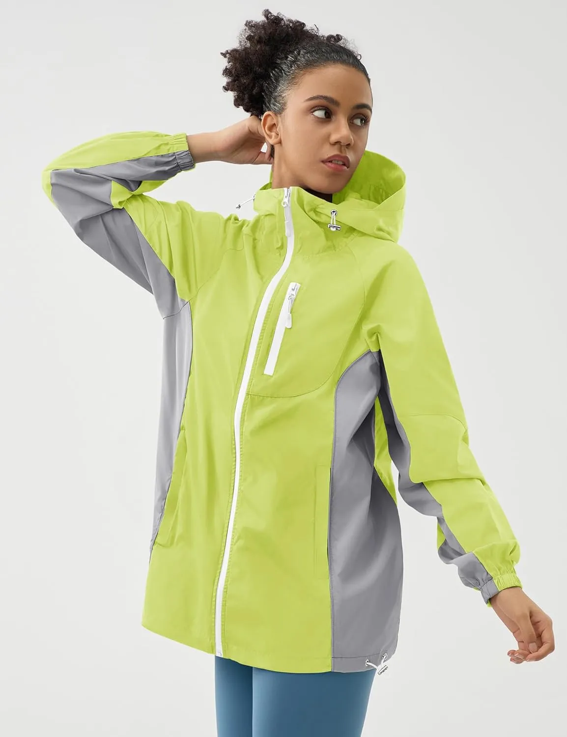 LOMON Lightweight Active Rain Jacket Hooded Water Resistant Raincoat Windbreaker Casual Jacket