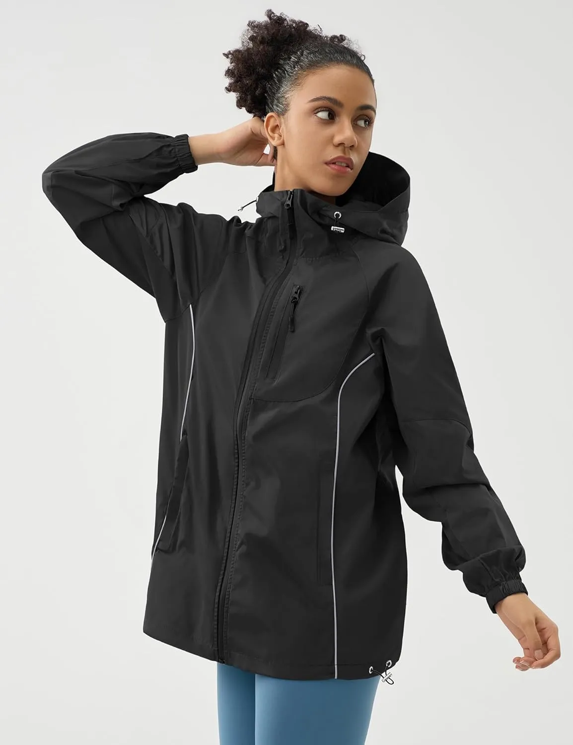 LOMON Lightweight Active Rain Jacket Hooded Water Resistant Raincoat Windbreaker Casual Jacket