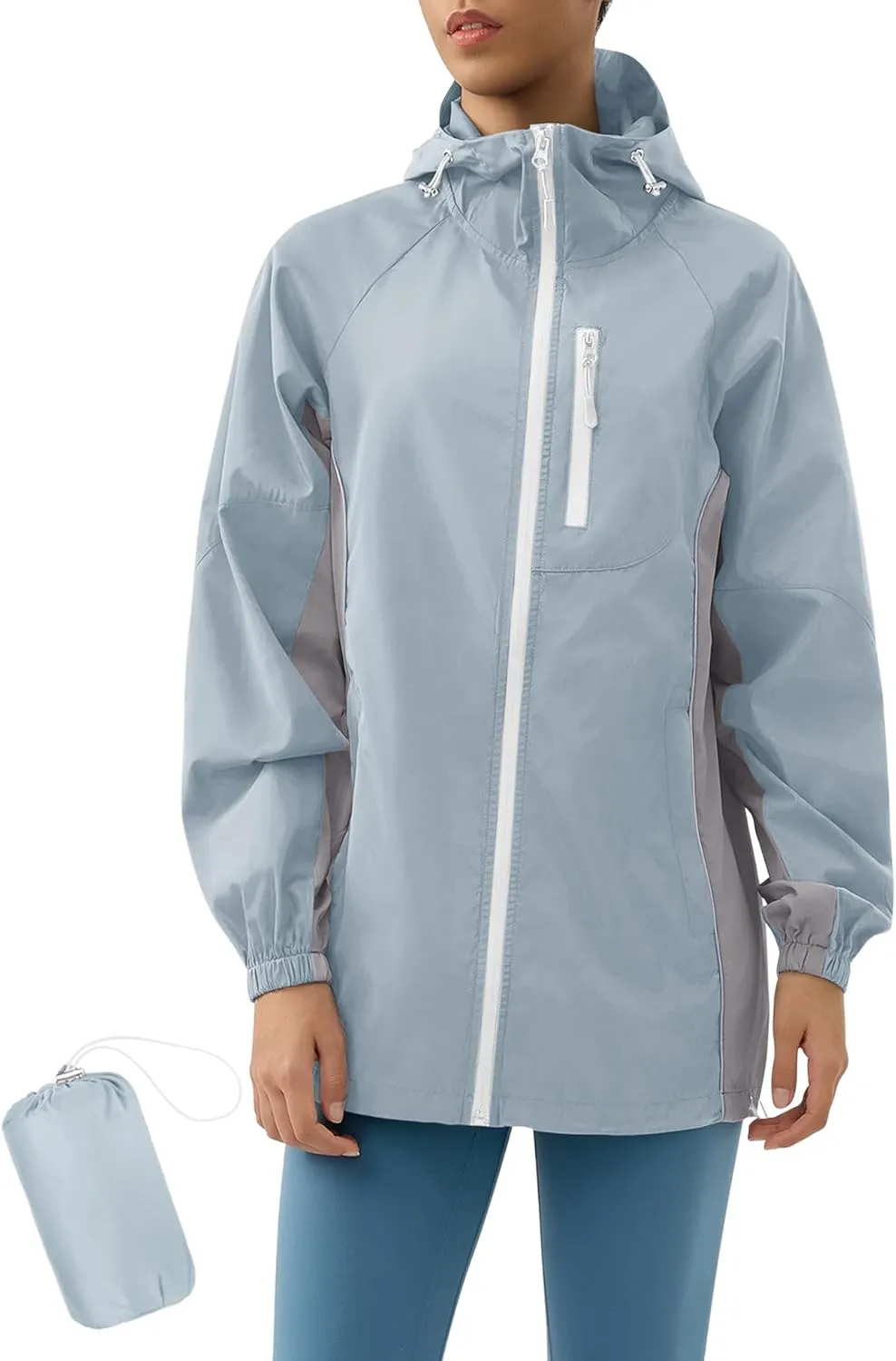 LOMON Lightweight Active Rain Jacket Hooded Water Resistant Raincoat Windbreaker Casual Jacket