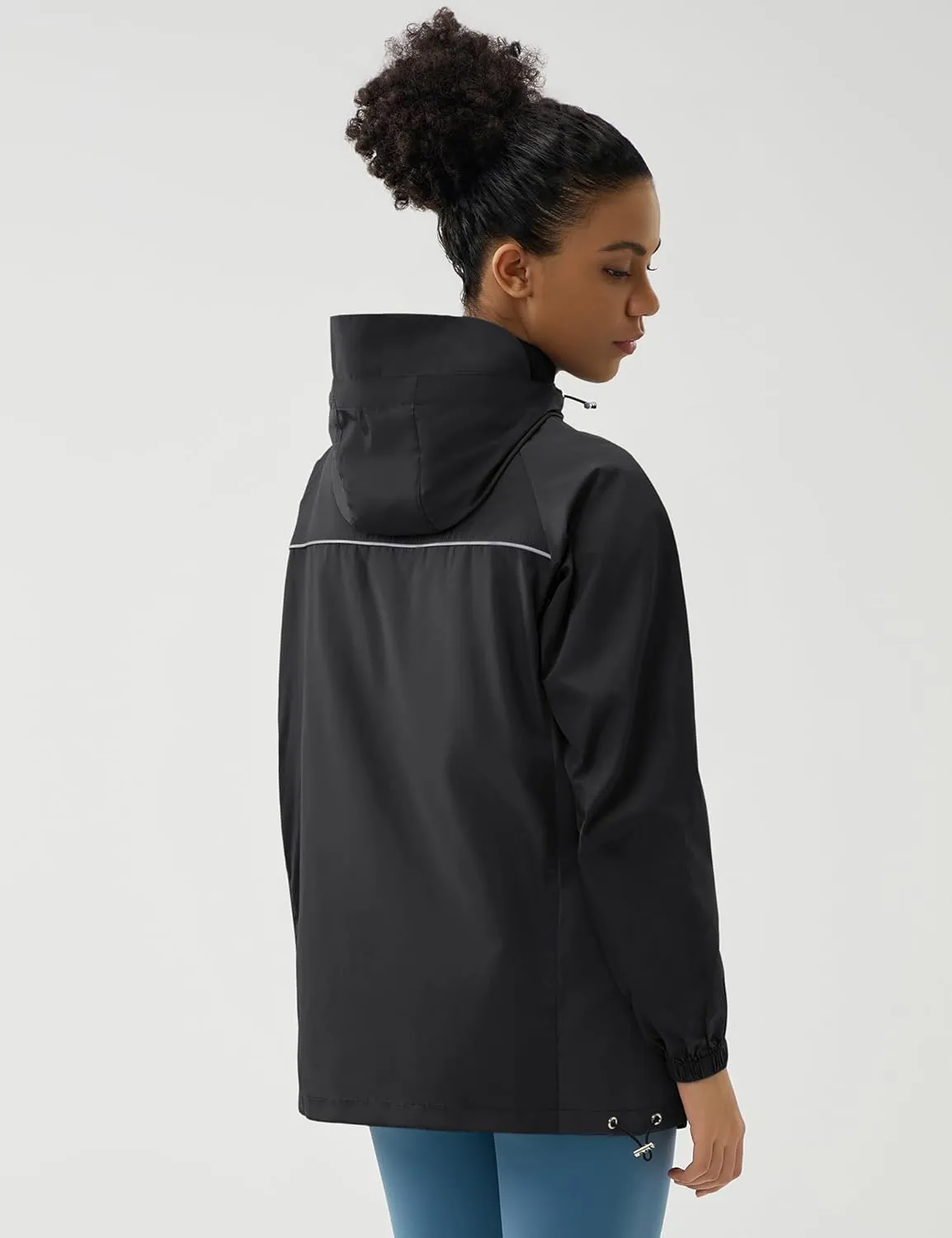 LOMON Lightweight Active Rain Jacket Hooded Water Resistant Raincoat Windbreaker Casual Jacket