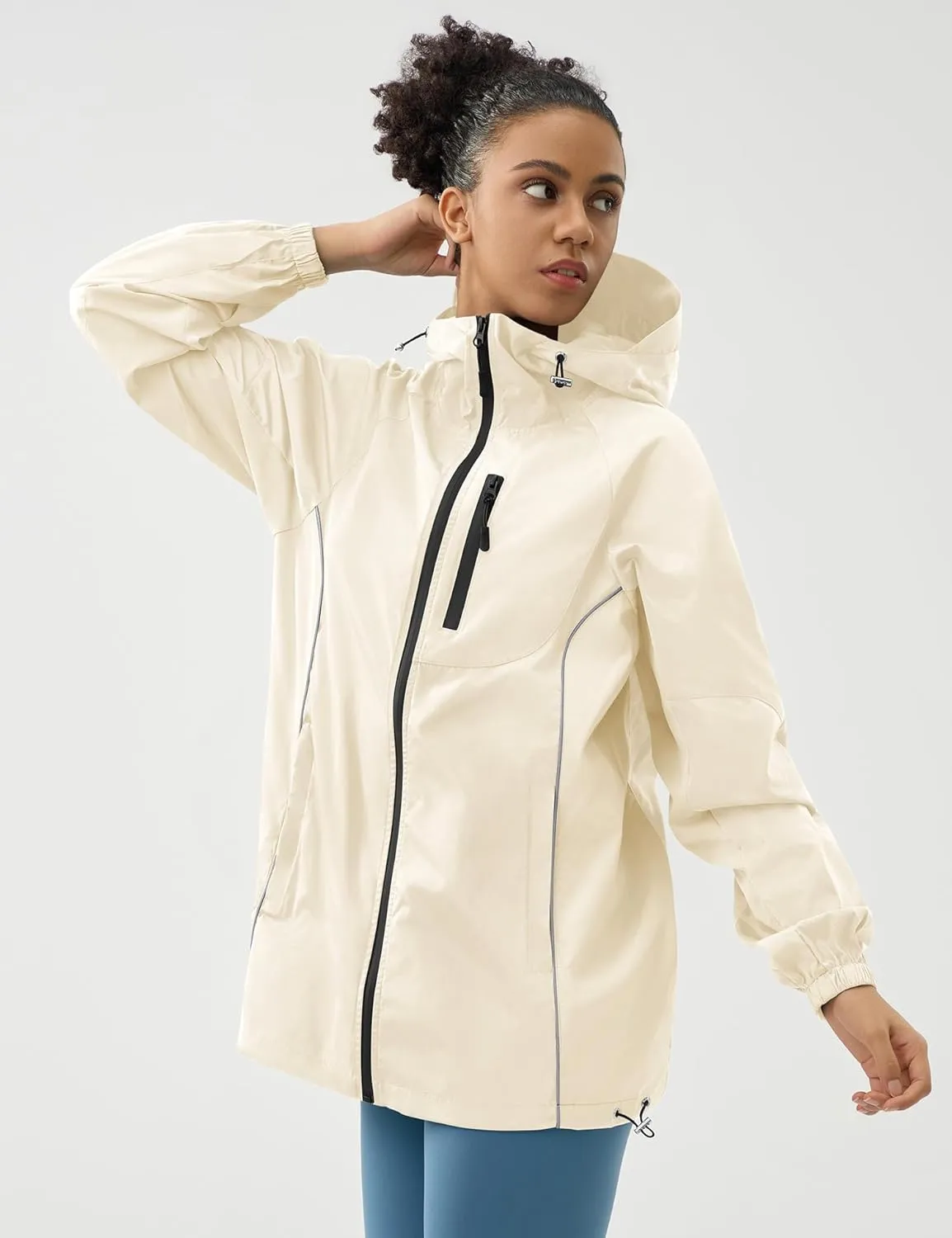 LOMON Lightweight Active Rain Jacket Hooded Water Resistant Raincoat Windbreaker Casual Jacket