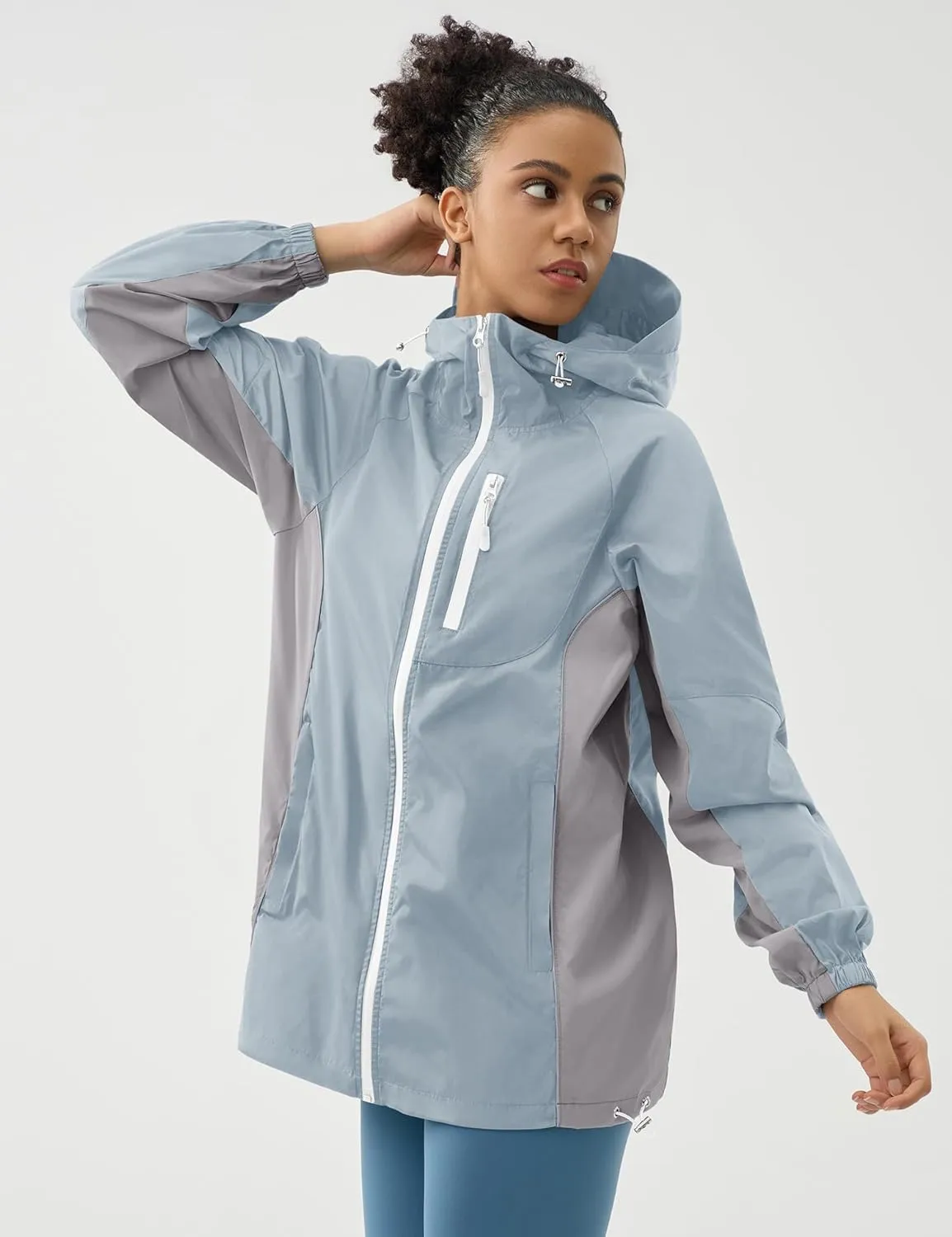LOMON Lightweight Active Rain Jacket Hooded Water Resistant Raincoat Windbreaker Casual Jacket