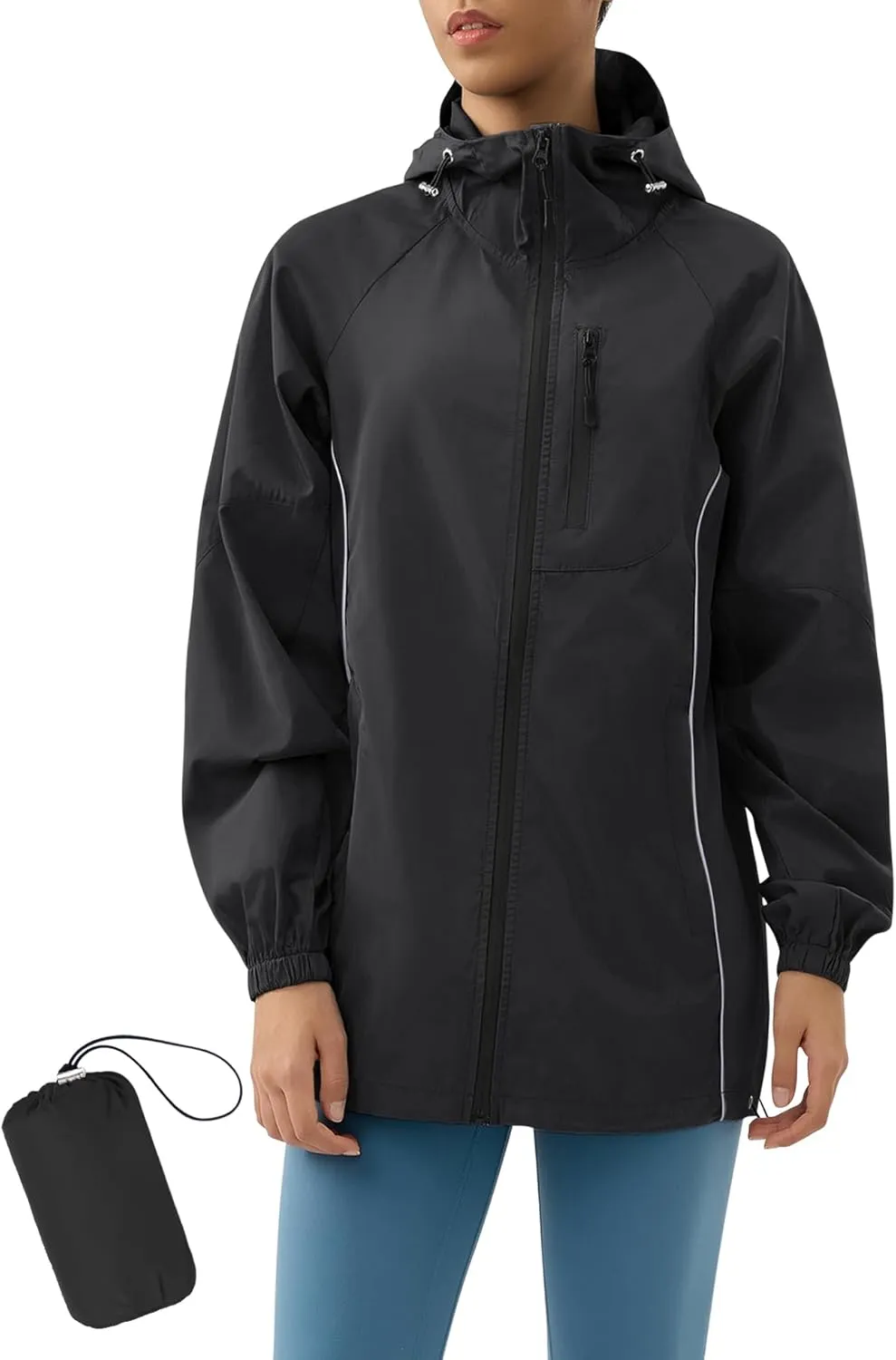 LOMON Lightweight Active Rain Jacket Hooded Water Resistant Raincoat Windbreaker Casual Jacket