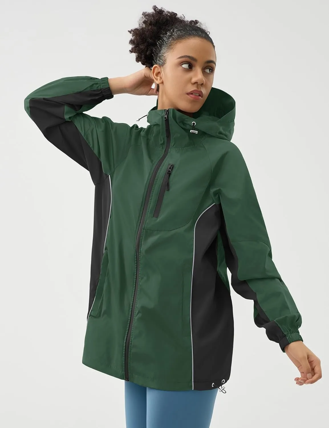 LOMON Lightweight Active Rain Jacket Hooded Water Resistant Raincoat Windbreaker Casual Jacket