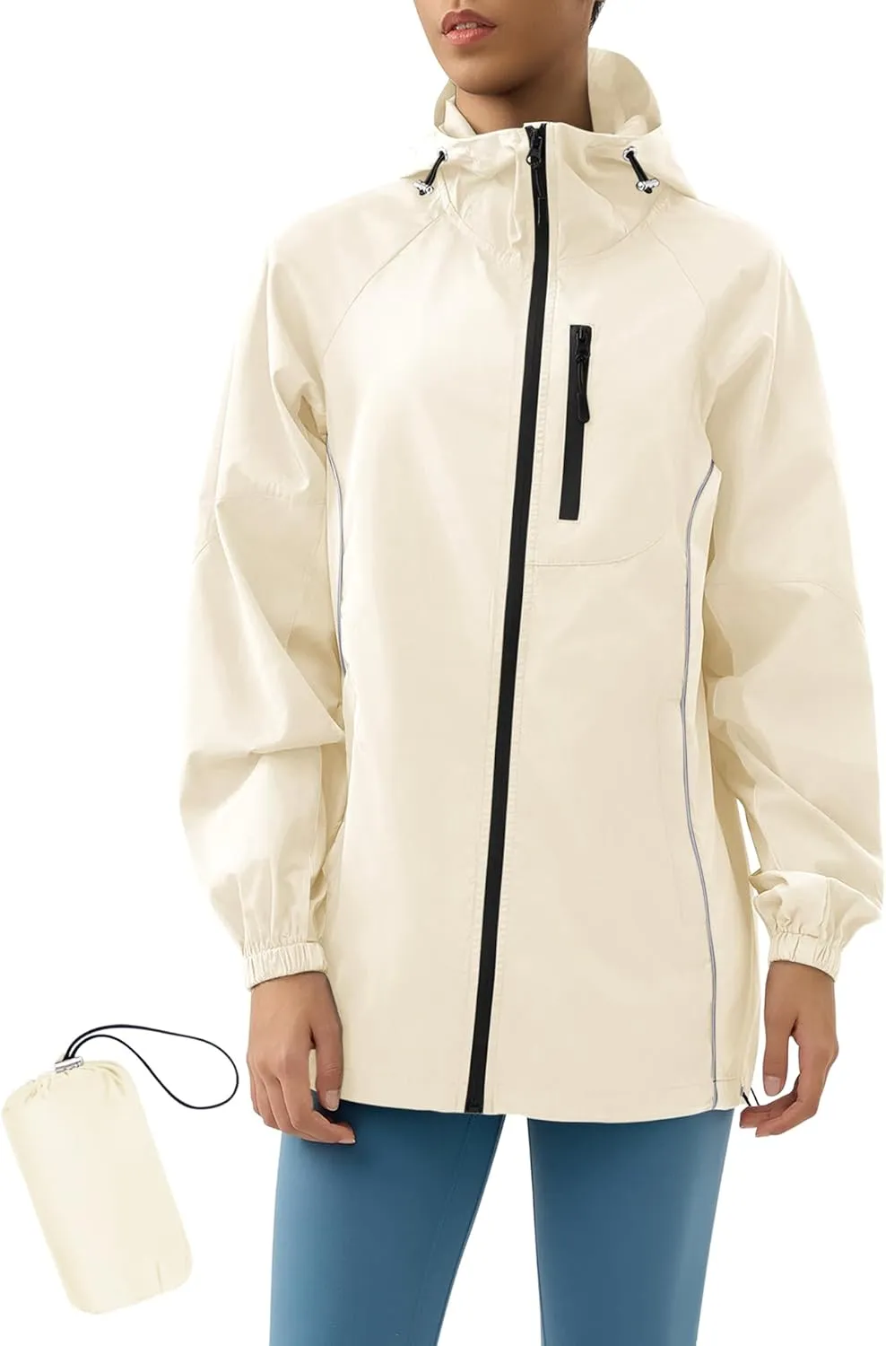 LOMON Lightweight Active Rain Jacket Hooded Water Resistant Raincoat Windbreaker Casual Jacket