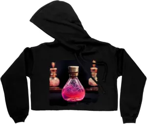 Love Women's Cropped Fleece Hoodie - Romantic Cropped Hoodie for Women - Printed Hooded Sweatshirt