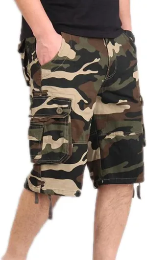 Maiyifu-GJ Men's Multi Pocket Cotton Hiking Shorts Lightweight Casual Loose Fit Cargo Shorts Summer Elastic Waist Short Pants