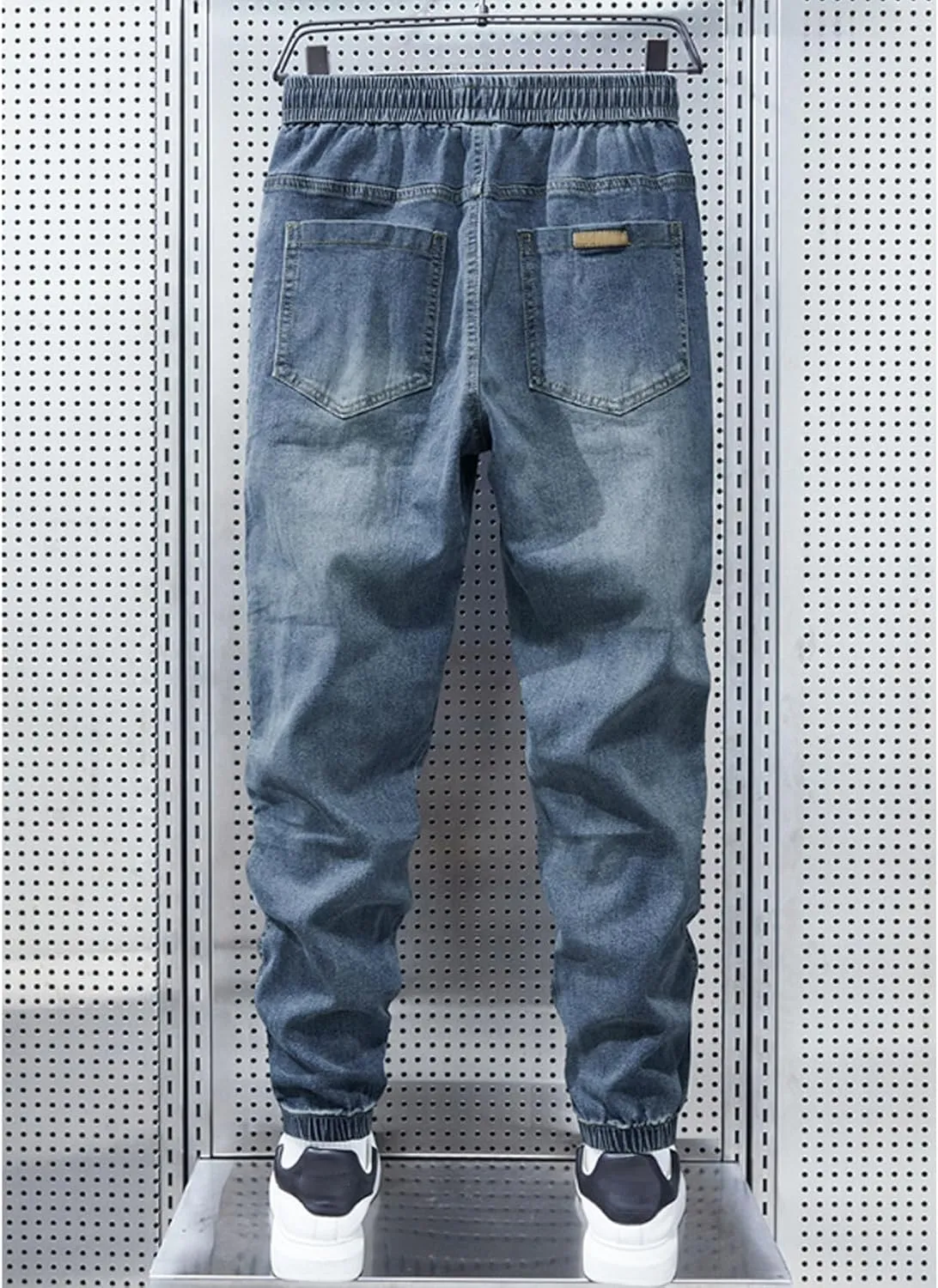 Maiyifu-GJ Men's Ripped Joggers Denim Pants Elastic Waist Casual Pull On Jean Pants Lightweight Distressed Jeans Trousers