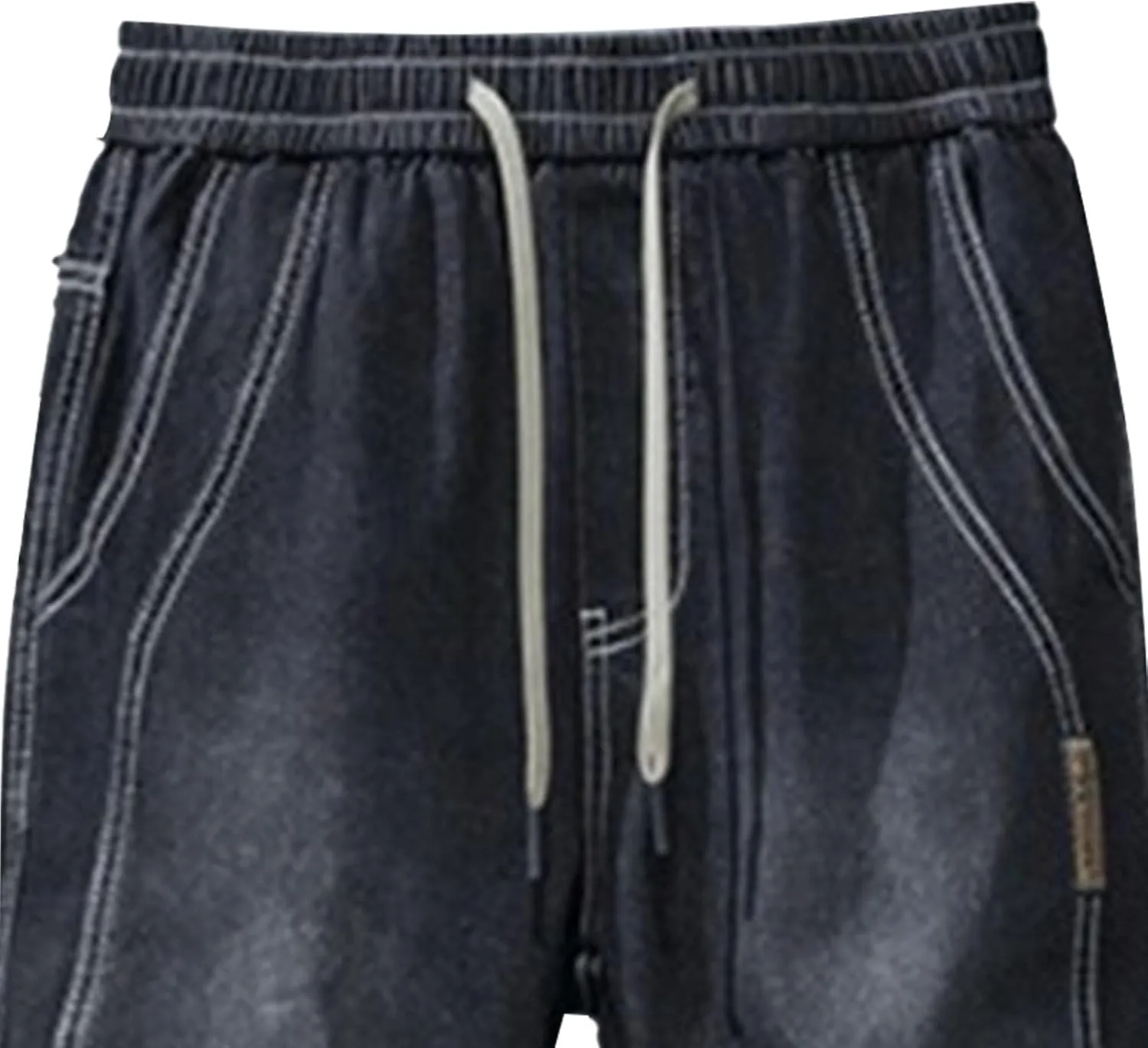 Maiyifu-GJ Men's Ripped Joggers Denim Pants Elastic Waist Casual Pull On Jean Pants Lightweight Distressed Jeans Trousers