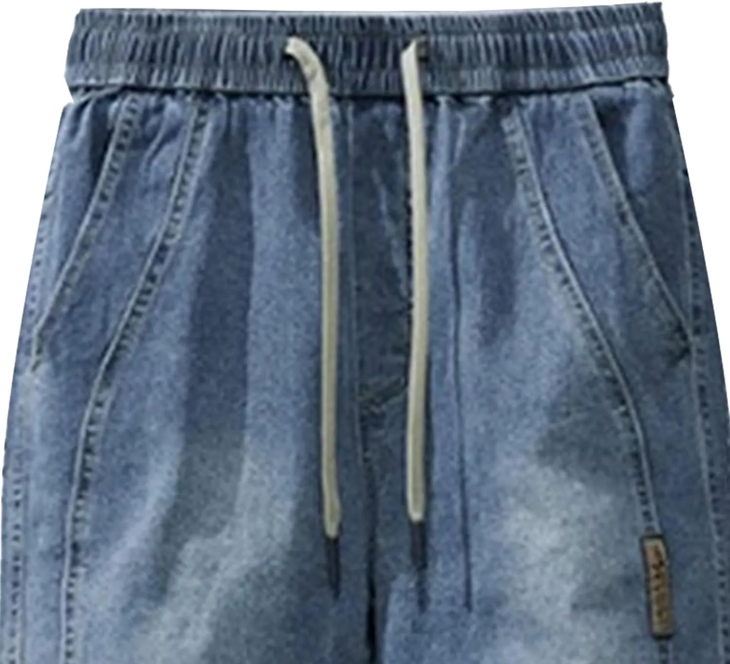 Maiyifu-GJ Men's Ripped Joggers Denim Pants Elastic Waist Casual Pull On Jean Pants Lightweight Distressed Jeans Trousers