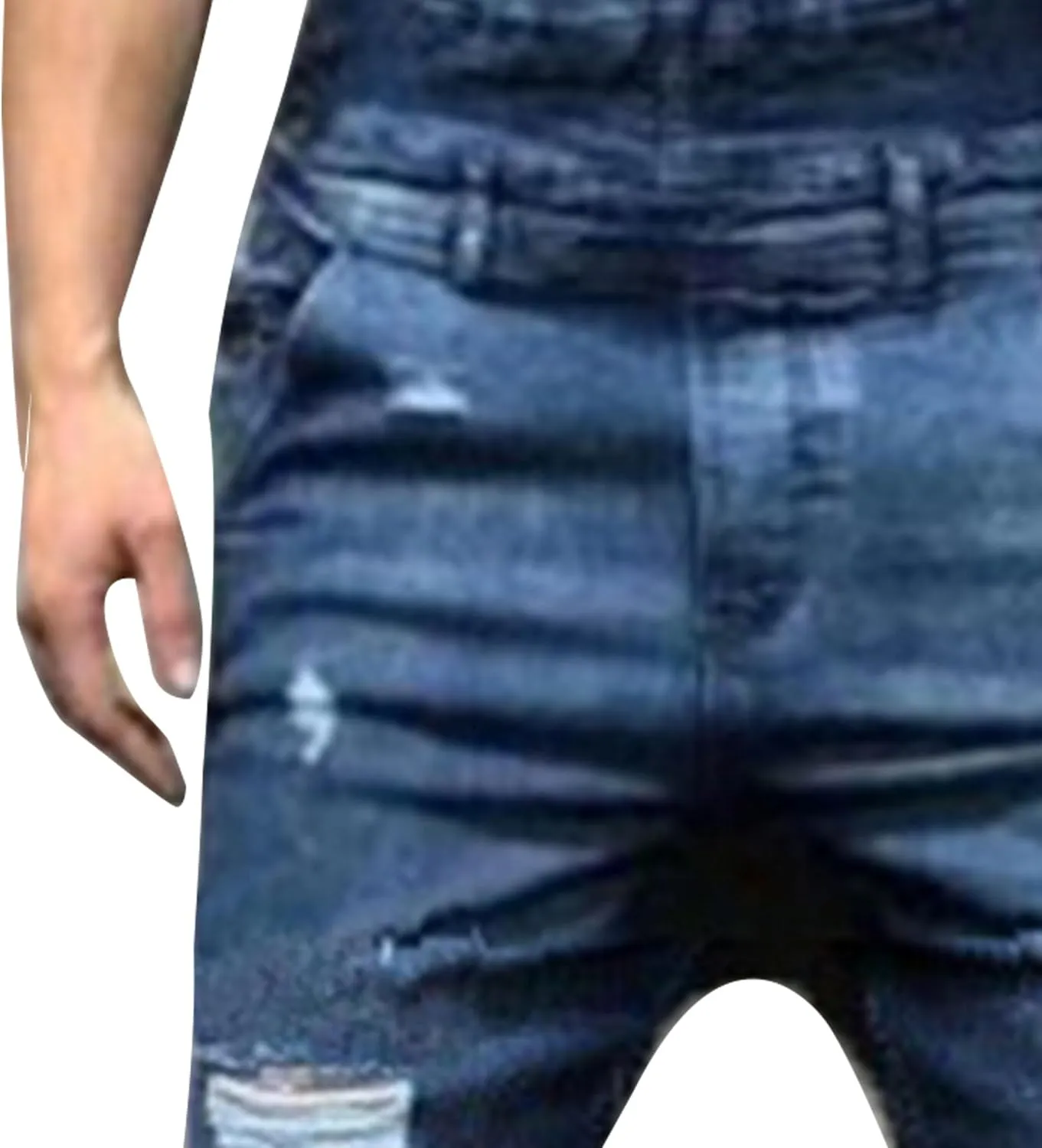 Maiyifu-GJ Men's Ripped Scratched Overalls Jeans with Pockets Slim Fit Ripped Jumpsuit Rompers Denim Distressed Bib Jumpsuits