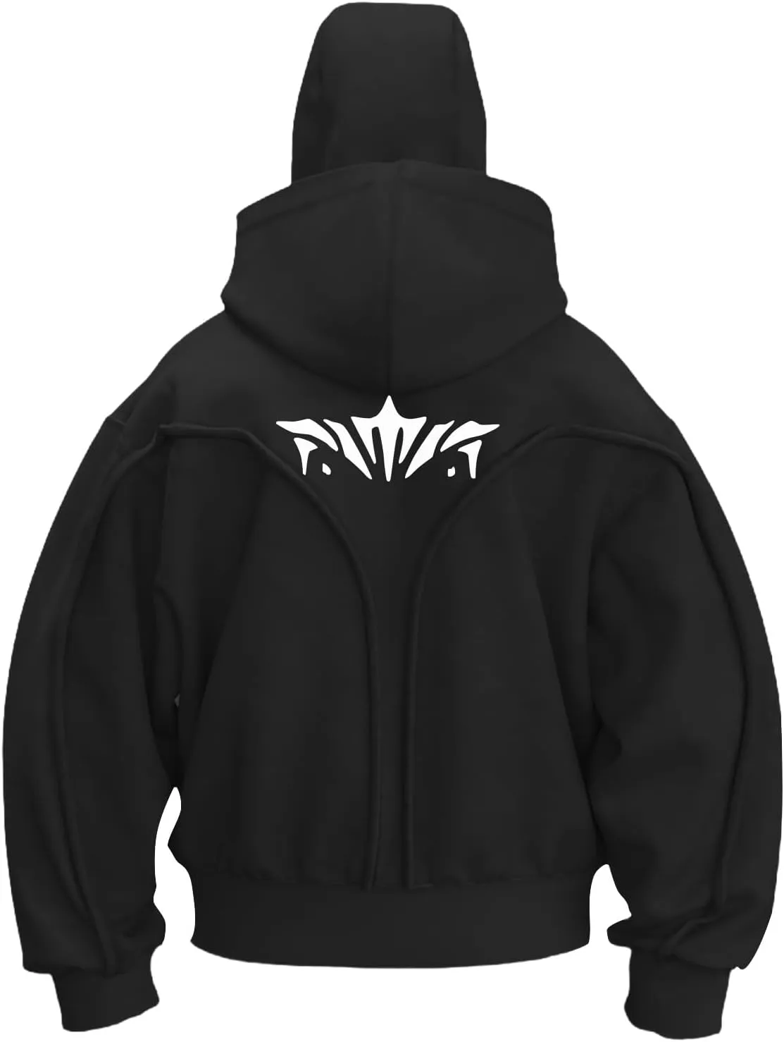 Men Balaclava Hoodie Double Hoodies Face Mask Spring Zip Up Hooded Jackets Ski Hking Fishing Athletic Sweatshirt Coat