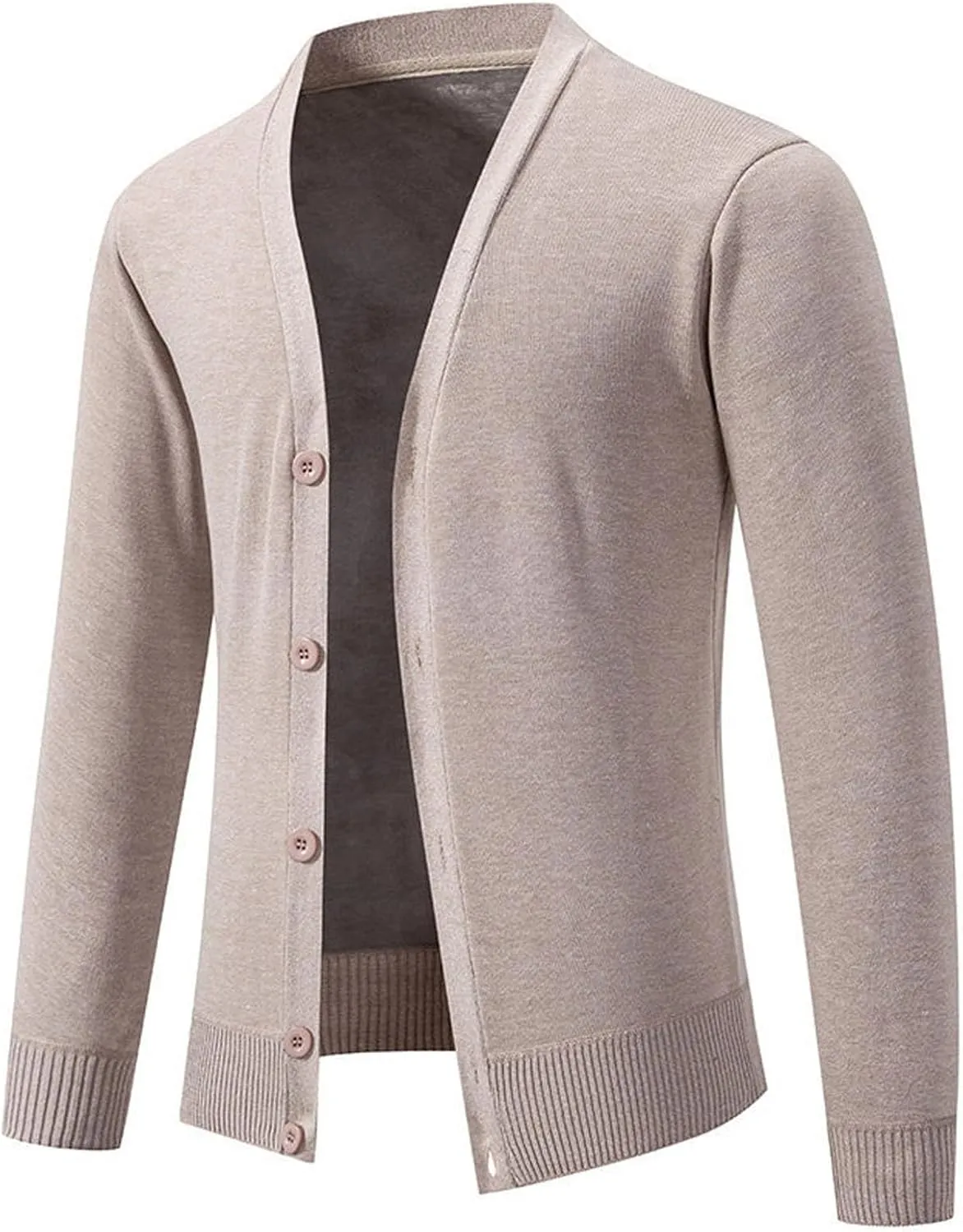 Men Knit Cardigan Sweater Button Down Knit Sweater Stand Collar Long Sleeve Sweater Lightweight V Neck Cardigan