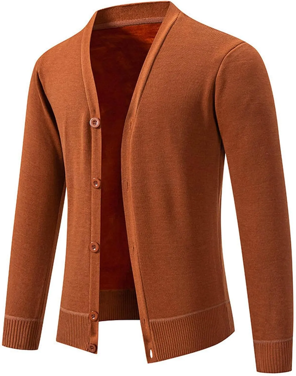 Men Knit Cardigan Sweater Button Down Knit Sweater Stand Collar Long Sleeve Sweater Lightweight V Neck Cardigan