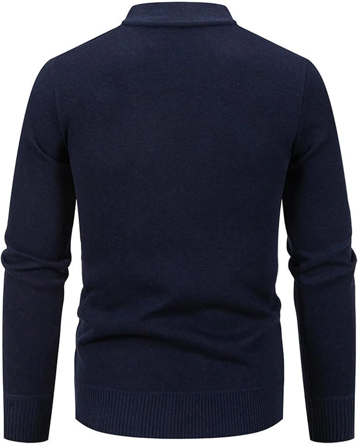 Men Knit Cardigan Sweater Button Down Knit Sweater Stand Collar Long Sleeve Sweater Lightweight V Neck Cardigan