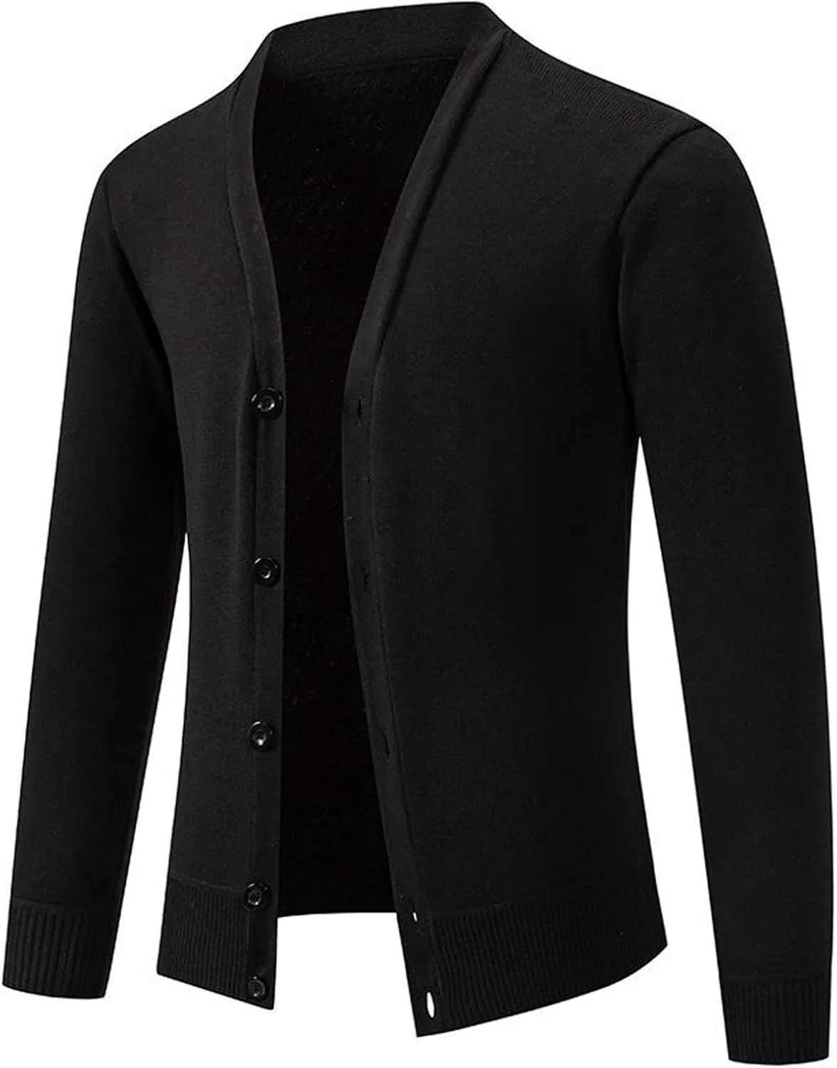 Men Knit Cardigan Sweater Button Down Knit Sweater Stand Collar Long Sleeve Sweater Lightweight V Neck Cardigan
