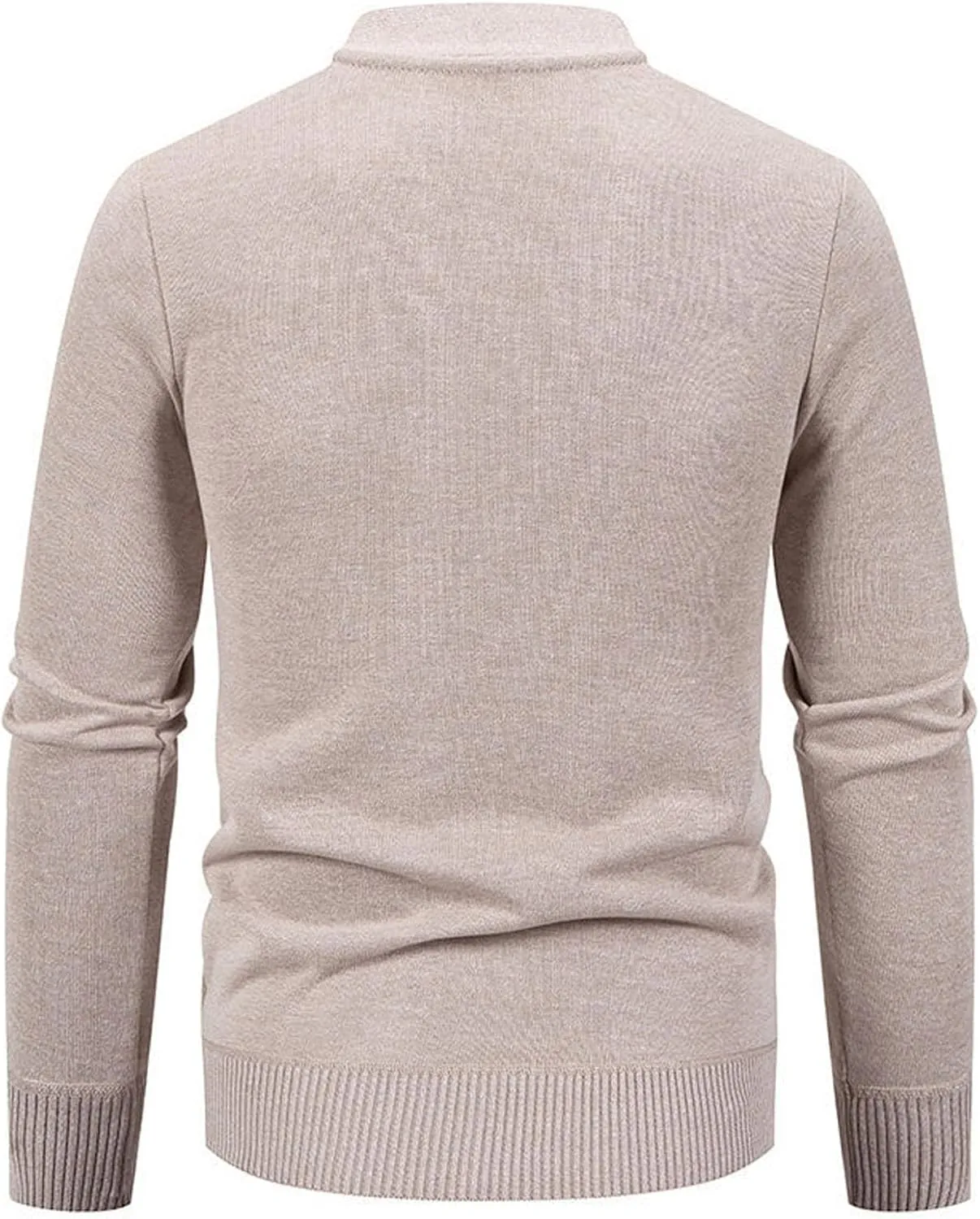 Men Knit Cardigan Sweater Button Down Knit Sweater Stand Collar Long Sleeve Sweater Lightweight V Neck Cardigan