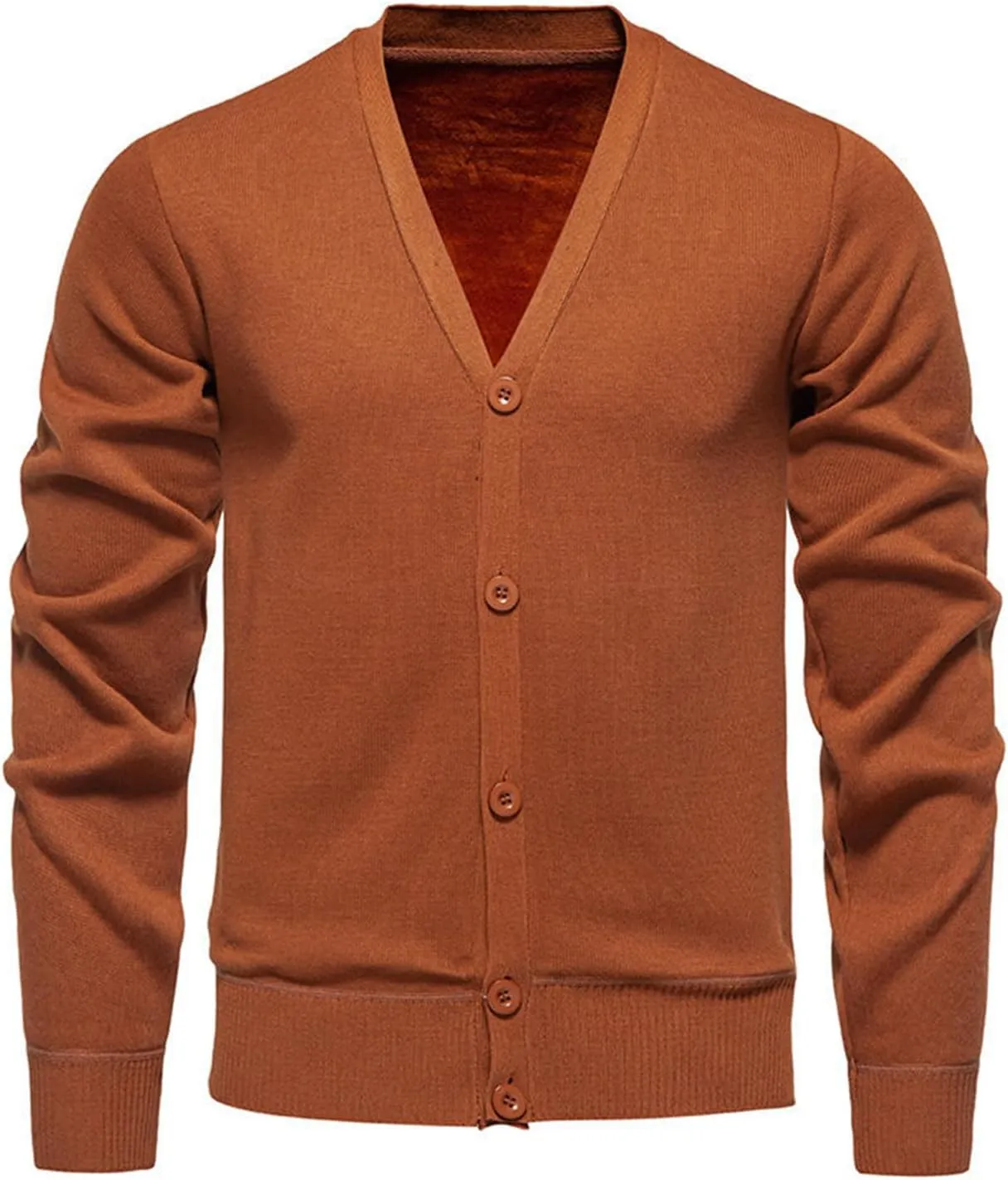 Men Knit Cardigan Sweater Button Down Knit Sweater Stand Collar Long Sleeve Sweater Lightweight V Neck Cardigan