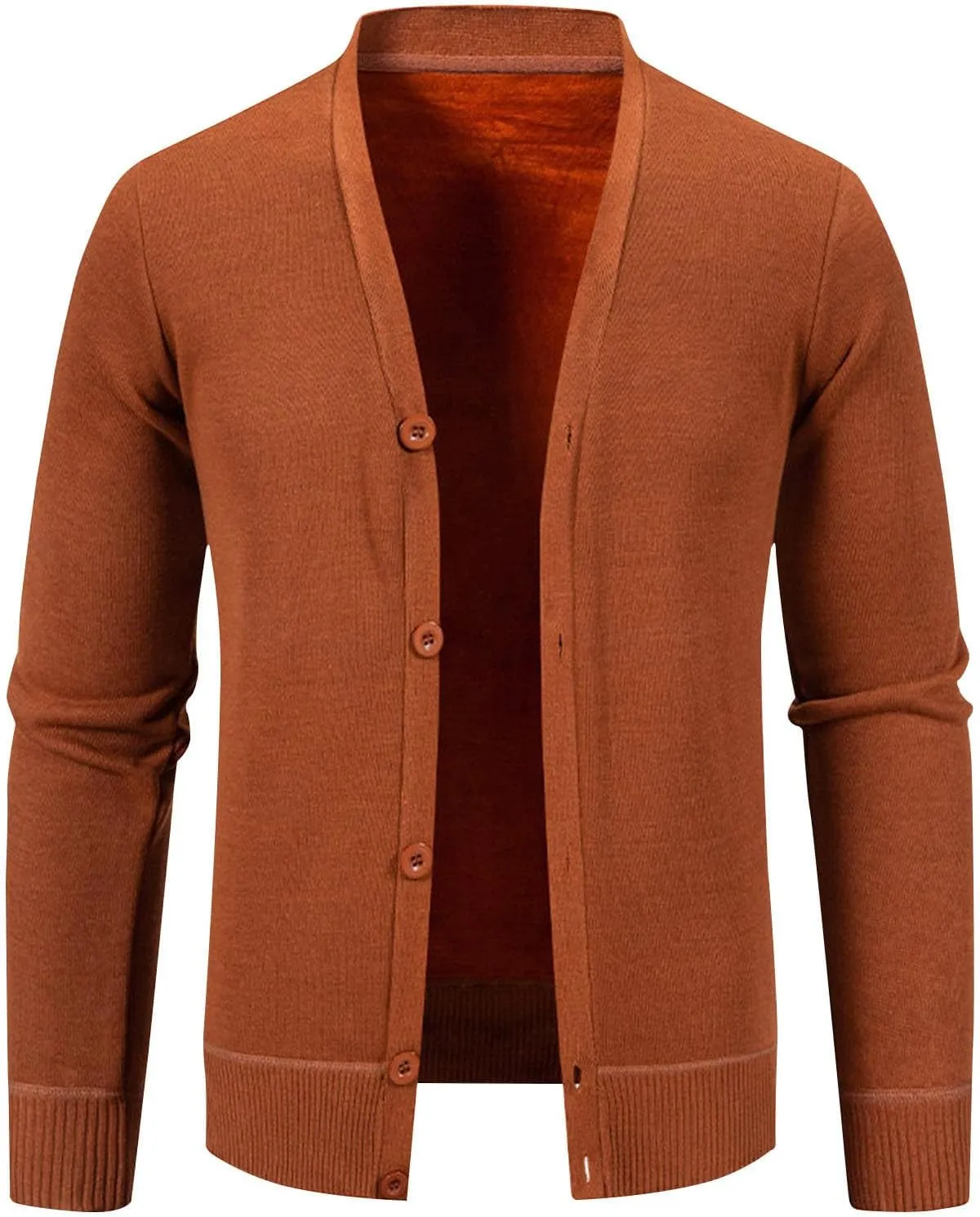 Men Knit Cardigan Sweater Button Down Knit Sweater Stand Collar Long Sleeve Sweater Lightweight V Neck Cardigan