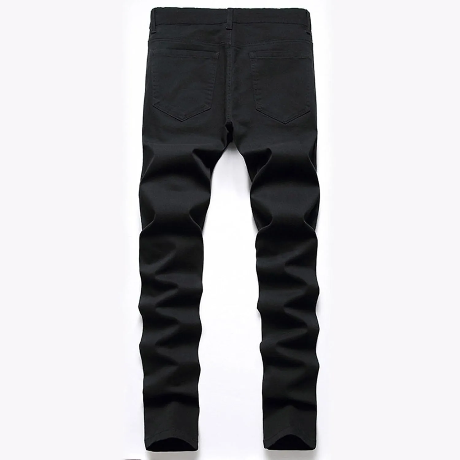 Men Slim Zipper Denim Jeans Pants Straight Leg Plus Size Fashion Pants Flex Waist Jean Jeans for Men Big and Tall